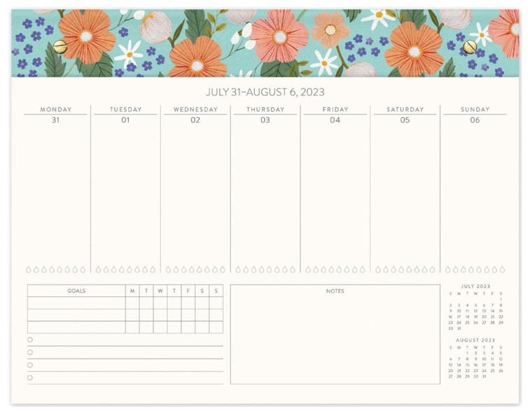 Weekly desktop Calendars
