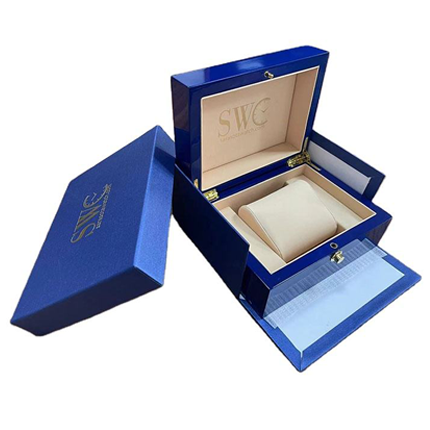 Luxury Blue Wooden Watch Box