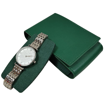 Portable Green Single Watch Pouch & Travel Case